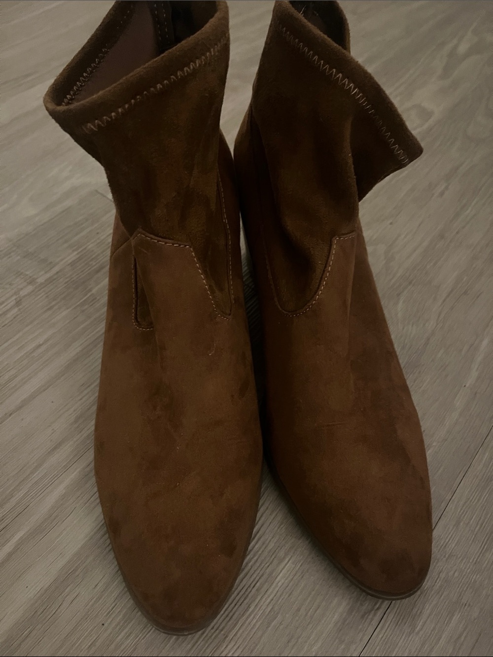 A.N.A Suede Ankle Boots in Brown - Women's Fashion Booties